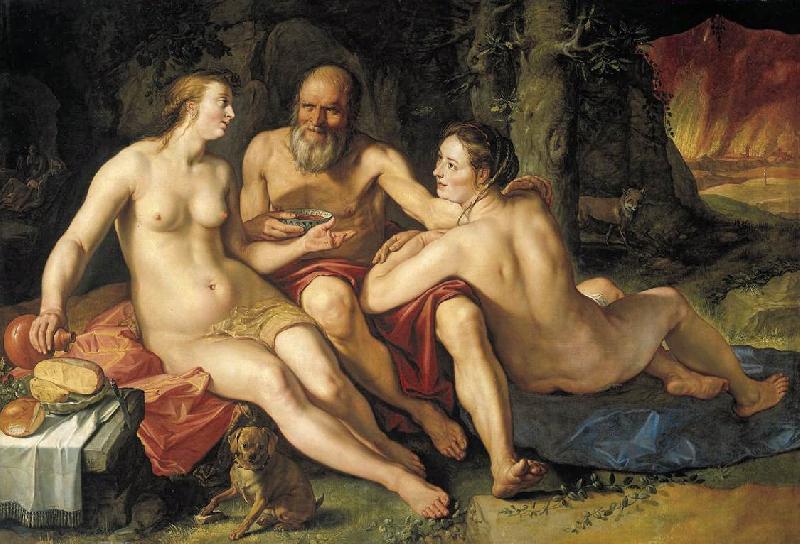 GOLTZIUS, Hendrick Lot and his Daughters dh Germany oil painting art